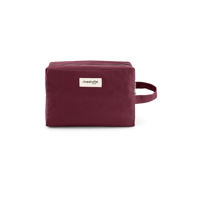 Trousse de toilette en toile cirée, TOURNELLES XL  betterave <span itemprop=