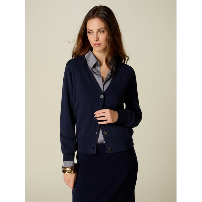Cardigan bleu <span itemprop=