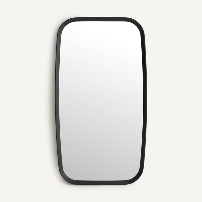 Miroir rectangulaire en chêne massif H110 cm Orion Couleur noir <span itemprop=