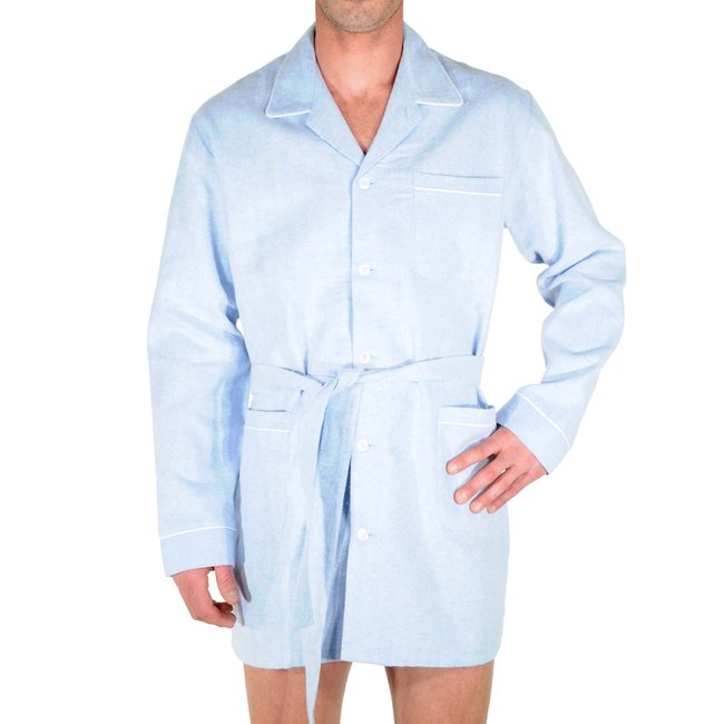 Veste de pyjama coton ciel <span itemprop=