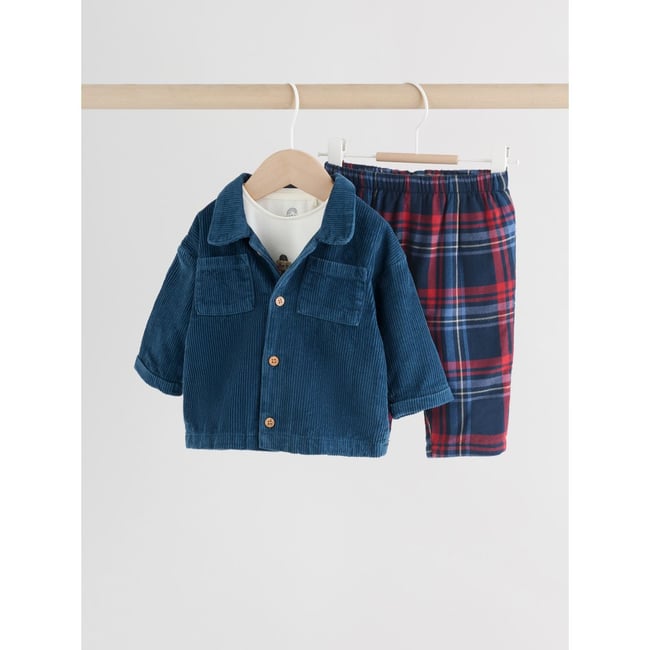 Surchemise et leggings, 2 pièces marine/ours rouge <span itemprop=