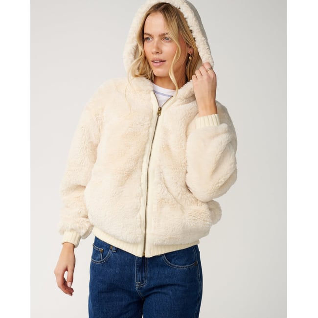 Polaire douce à capuche BOSSA NOVA bone <span itemprop=