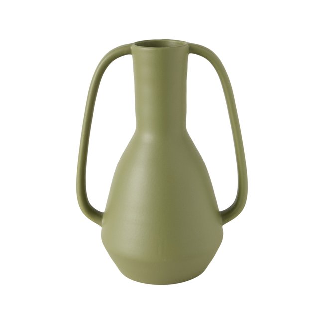 Amphore céramique kaki 30 cm Symphorien Couleur vert <span itemprop=