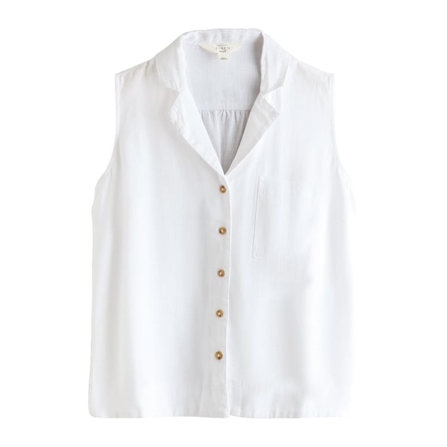 Chemise sans manches avec col à revers et lin - NEXT