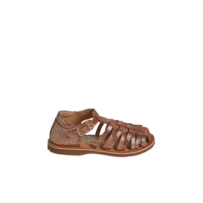 Sandales fermées cuir enfant collection maternelle ocre <span itemprop=