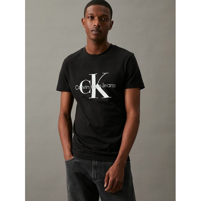 T-Shirt Core Monogram, runder Ausschnitt schwarz <span itemprop=