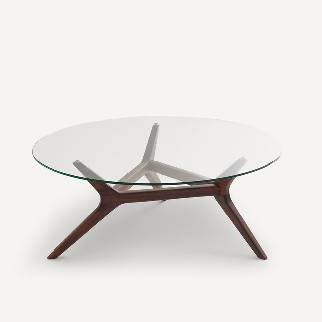 Couchtisch Maricielo, Nussbaum ø 90 cm nussholz <span itemprop=
