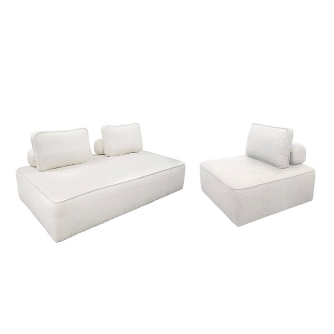 Ensemble chauffeuses pour canapé modulable 3 places bouclette BAO - SWEEEK