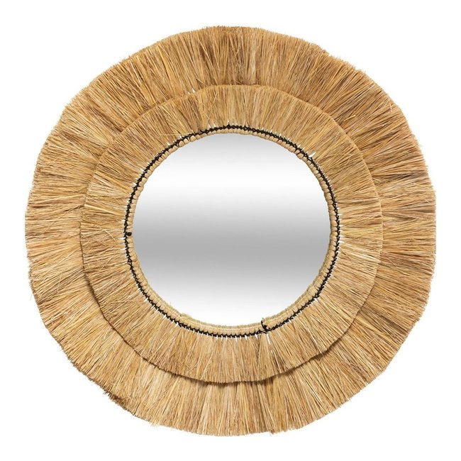 Miroir raphia Safari D57 Couleur beige <span itemprop=