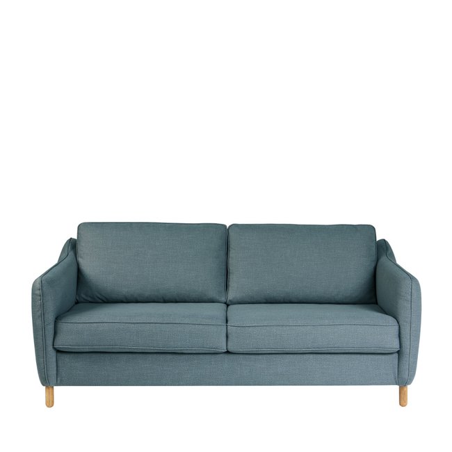 Canapé convertible express 3 places en tissu pieds bois foncé- VORNAY - DRAWER