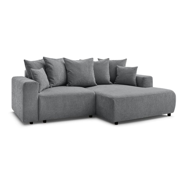 Canapé d'angle convertible 4 places en tissu texturé, ATILLA - BOBOCHIC