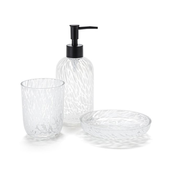 Tachtia Spotted Glass Bathroom Set, white, LA REDOUTE INTERIEURS