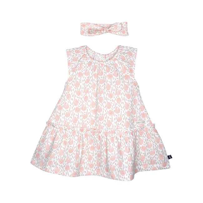 Robe bandeau lilirose manches courtes bebe blanc <span itemprop=