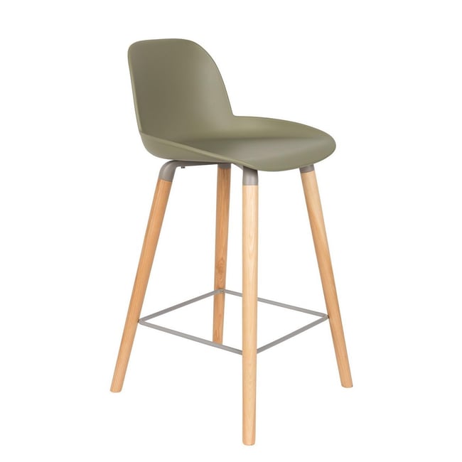 Tabouret de comptoir H65 en polypropylène et bois - ALBERT KUIP - ZUIVER
