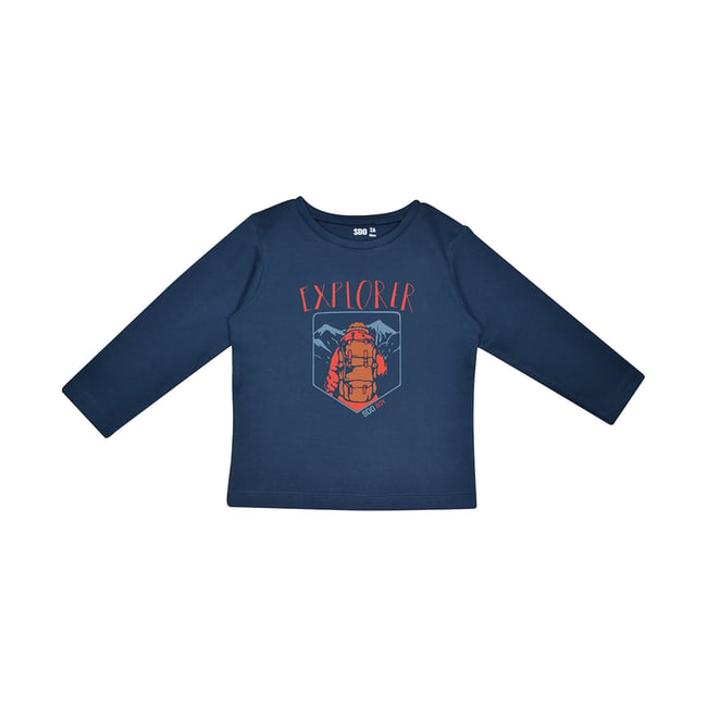 Tee shirt julien interlock manches longues enfant bleu <span itemprop=