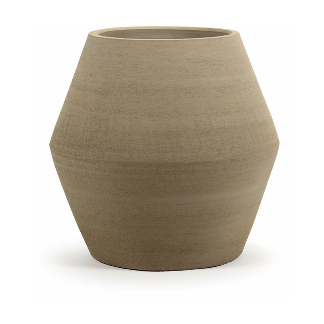 Pot de fleur de jardin en Grès Couleur beige <span itemprop=