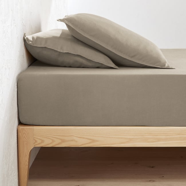Drap housse lin lavé, bonnet 30cm, Linot - LA REDOUTE INTERIEURS