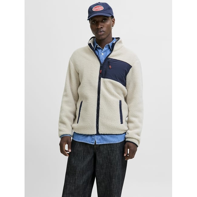 Veste sherpa chaude  crème <span itemprop=