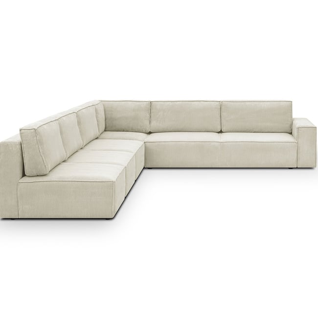 Canapé d'angle droit convertible 10 places en velours côtelé - Harper Mod - HOMIFAB