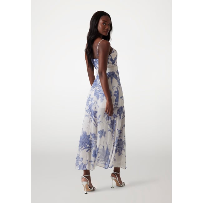 Robe Longue GUESS Jeans Julia à Bretelles Fines, Motif Fleuri, Neuve Avec étiquettes
