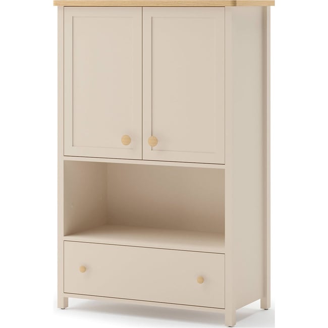 Commode enfant collection STORY, Bois massif Couleur beige sable et chêne blanchi <span itemprop=