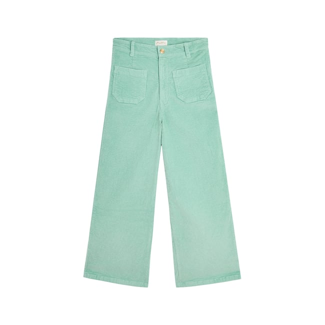 PANTALON JANE VELOURS MINT vert emeraude <span itemprop=