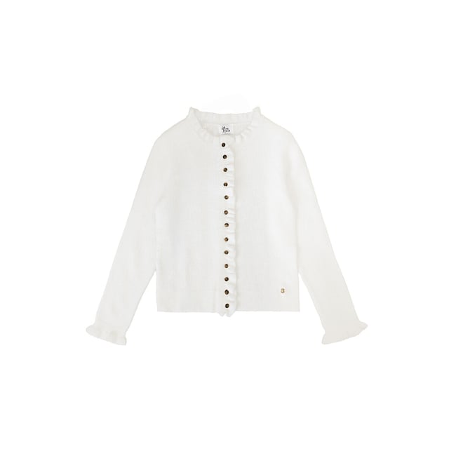 Cardigan con volant, MUDYA ecru  LA PETITE ETOILE