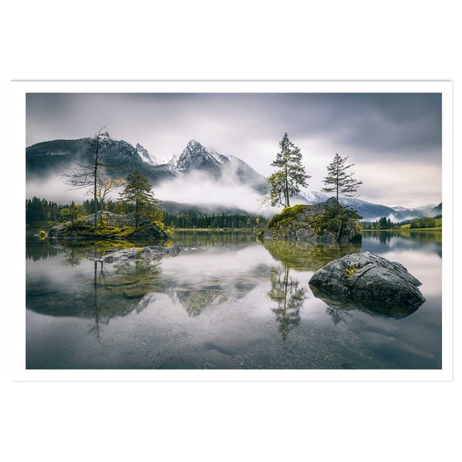 Affiche paysage matin pluvieux en bavière - HEXOA