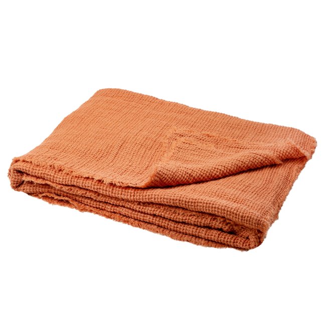 Plaid JADE terre de sienne <span itemprop=