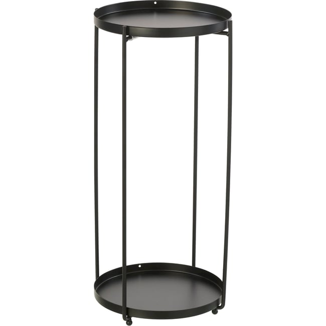 Table d'appoint ronde en métal Couleur noir <span itemprop=