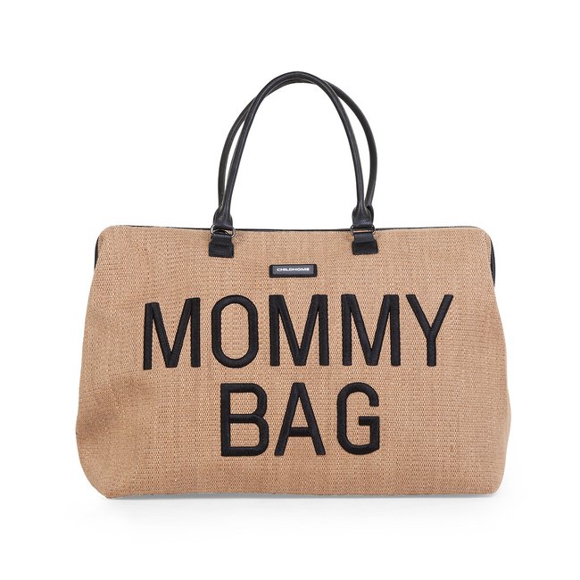 mommy bag bolso cambiador de rafia beige <span itemprop=