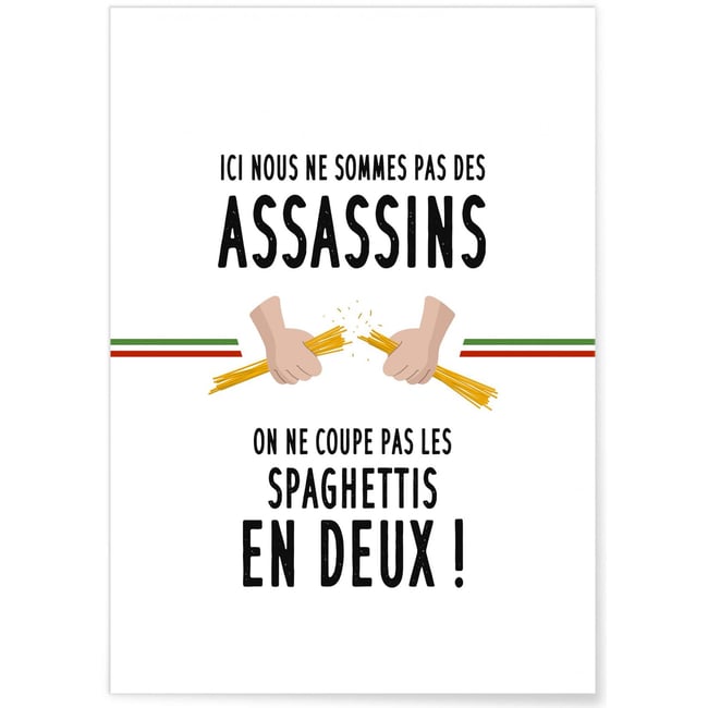 Affiche 'Spaghettis' Couleur blanc <span itemprop=