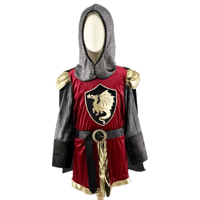 Déguisement enfant chevalier Tristan rouge <span itemprop=