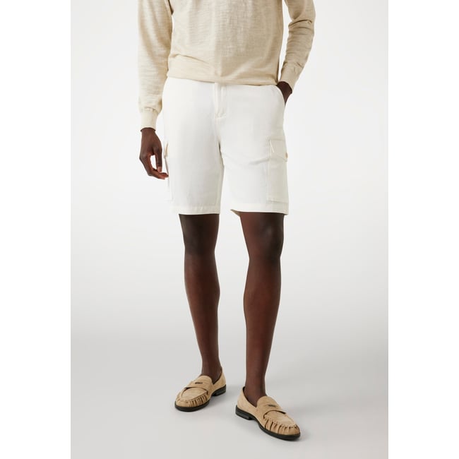 Short Cargo Sergé blanc <span itemprop=
