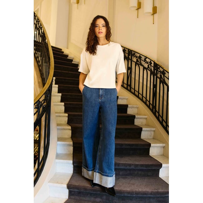 Jean imprimé jacquard PAXTON 93-double wash <span itemprop=
