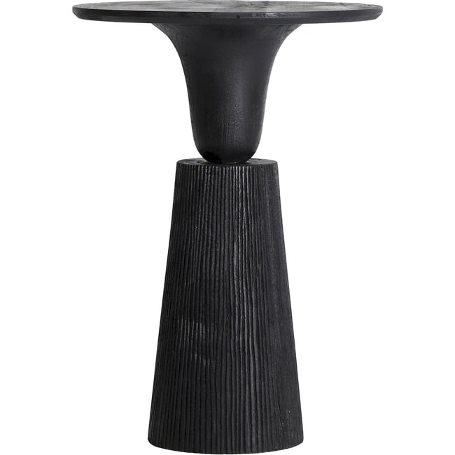 Table d'appoint sculpturale en manguier Couleur noir <span itemprop=