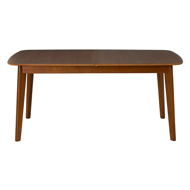 Table à manger extensible scandinave rallonges intégrées en bois foncé noyer L168-228 cm LEENA Couleur noyer <span itemprop=