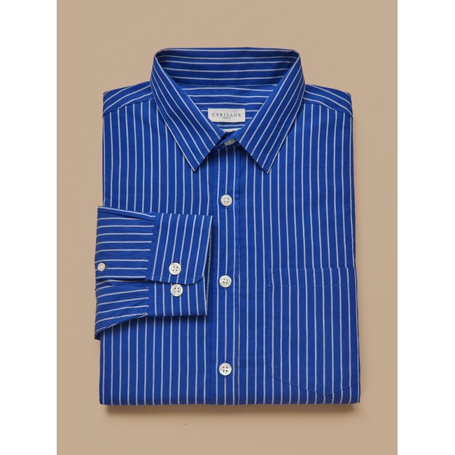 Chemise  rayée - coupe contemporaine rayure outremer <span itemprop=