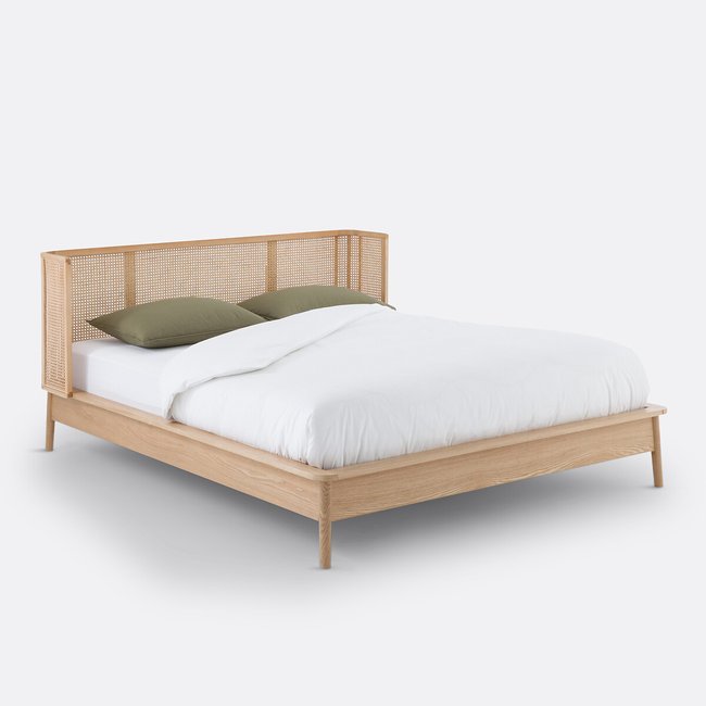 Bed in rotan met lattenbodem, Laora <span itemprop=