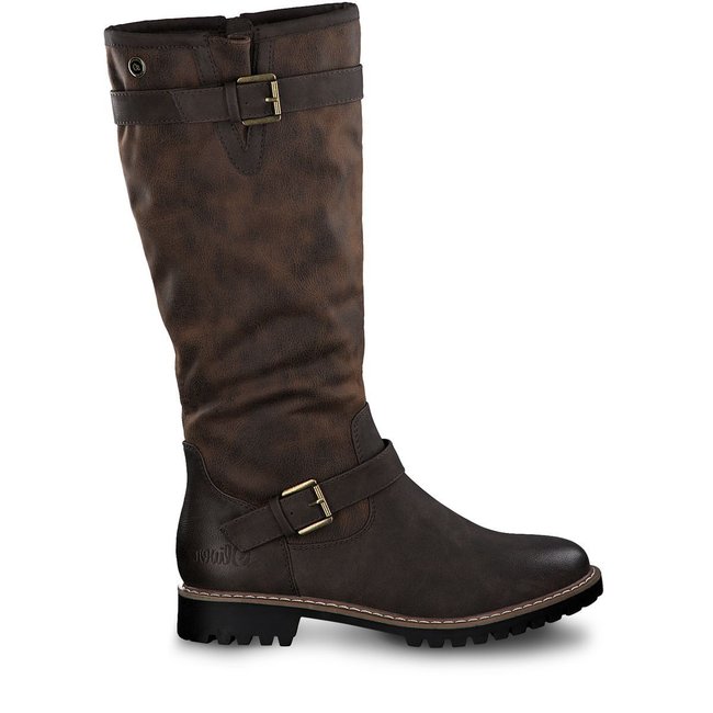 Bottine fourée marron combiné <span itemprop=
