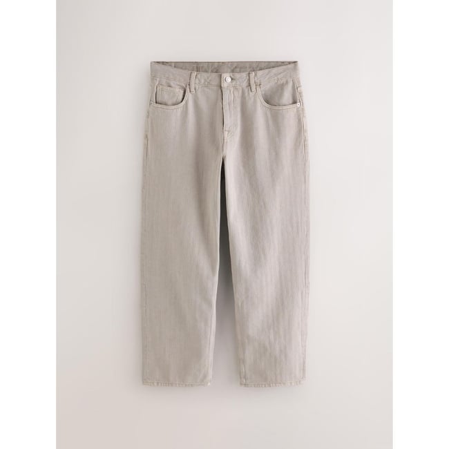 Jean style baggy texturé edit grège <span itemprop=