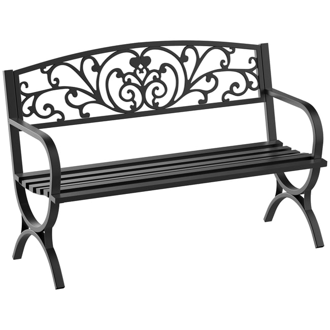 Banc de jardin Métal Noir noir <span itemprop=