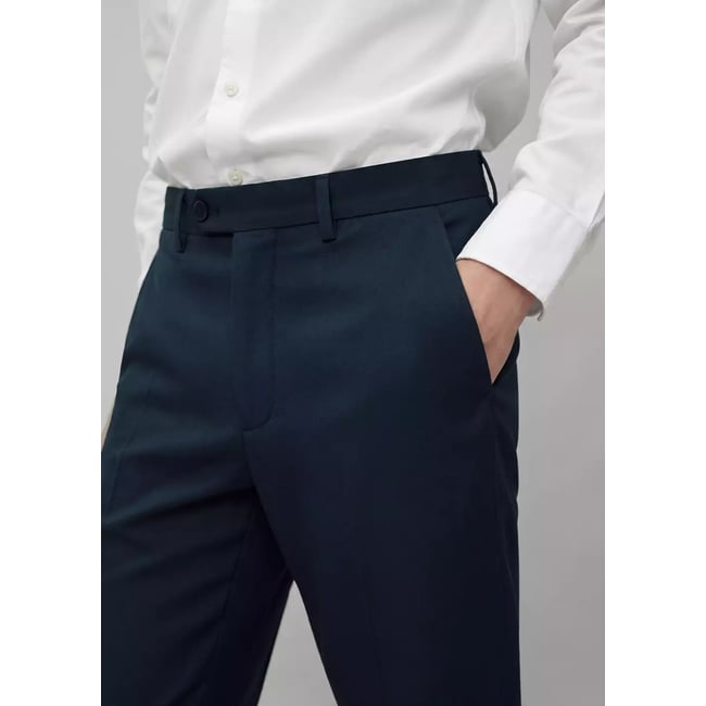 Pantalon droit costume bleu marine <span itemprop=