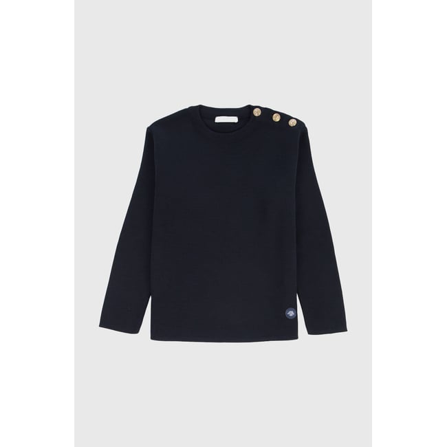 Pull Marin uni en laine RIEC KIDS navire <span itemprop=