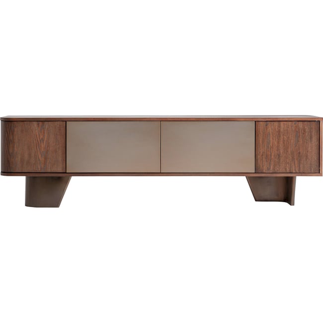Meuble tv contemporain en bois bournel Couleur marron et bronze <span itemprop=