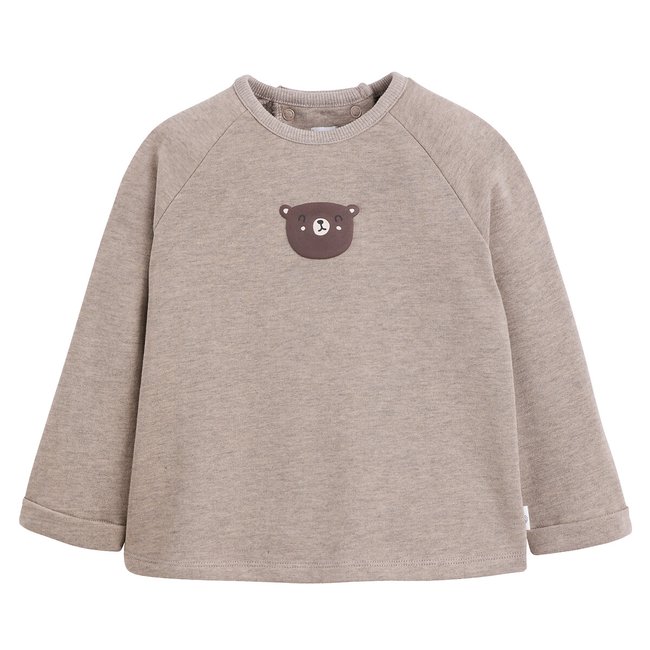Sweat col rond imprimé ourson en molleton beige LA REDOUTE COLLECTIONS