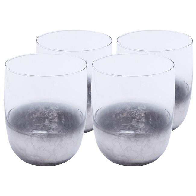 Lot de 4 verres à eau, NIGHT SKY Couleur argent <span itemprop=