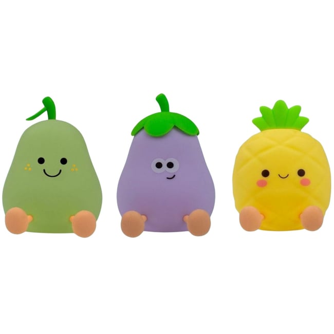 Lot de 3 veilleuses rechargeables vert, violet, jaune <span itemprop=