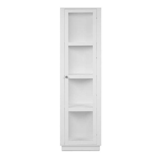 Colonne vitrine blanche 1 porte 4 niveaux RAVEN Couleur blanc <span itemprop=