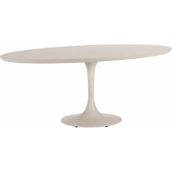 Table à manger ovale piètement central Couleur taupe <span itemprop=